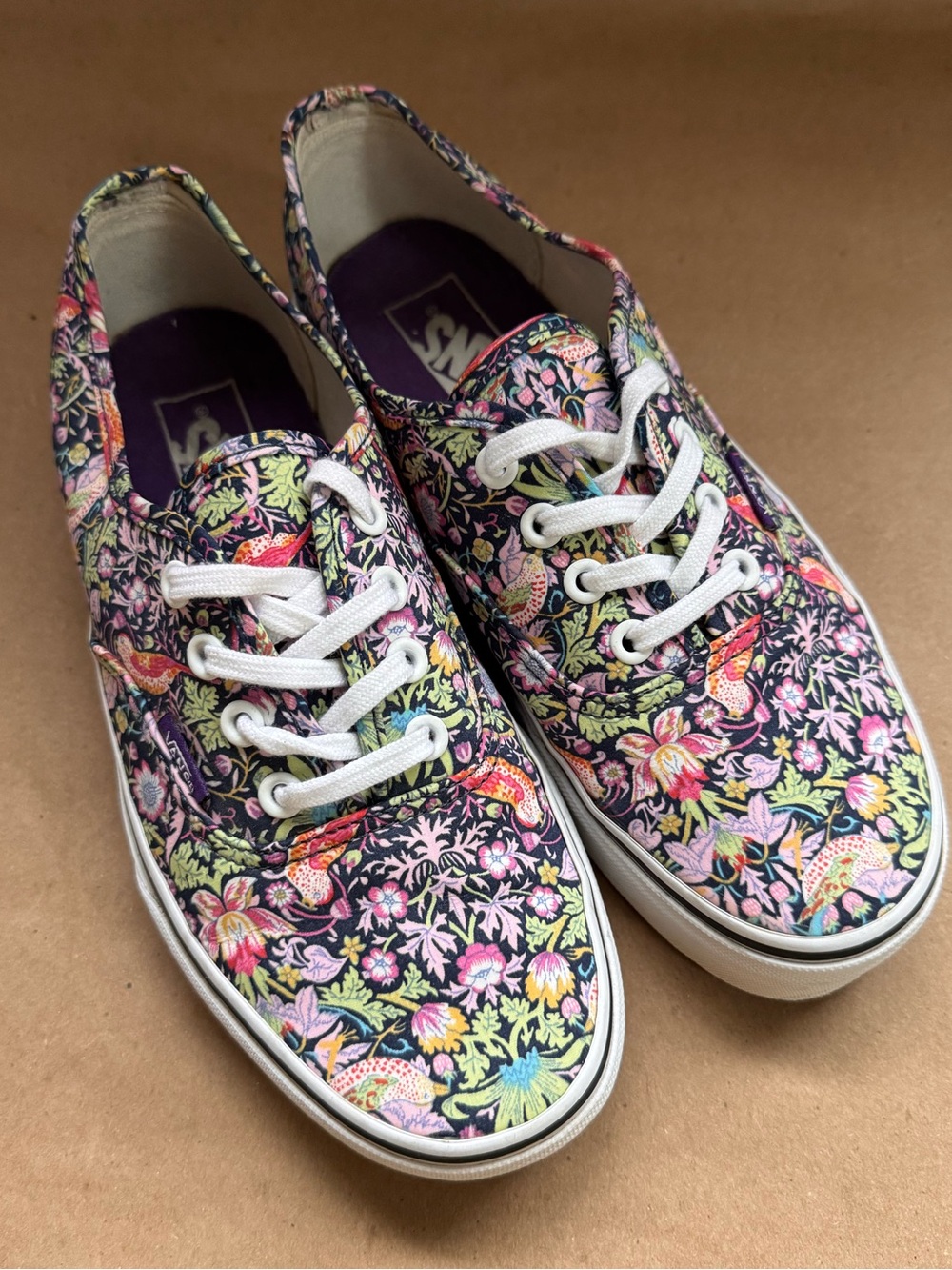 Vans x Liberty Authentic Low Top Floral and Birds Print Sneakers. M 5.5/W 7